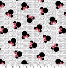 LINED WINDOW VALANCE CURTAIN 42 X 15 DISNEY MINNIE MOUSE HEADS