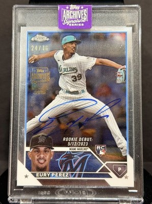 2025 Topps Archives Signature Series Buyback Auto Eury Perez Chrome (AU, RC) /46