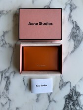 ACNE STUDIOS Orange Leather Folded Credit Card Wallet - NEW