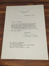 Richard Nixon Autograph Signed White House Letter 12/10/1969 Presidential Mail