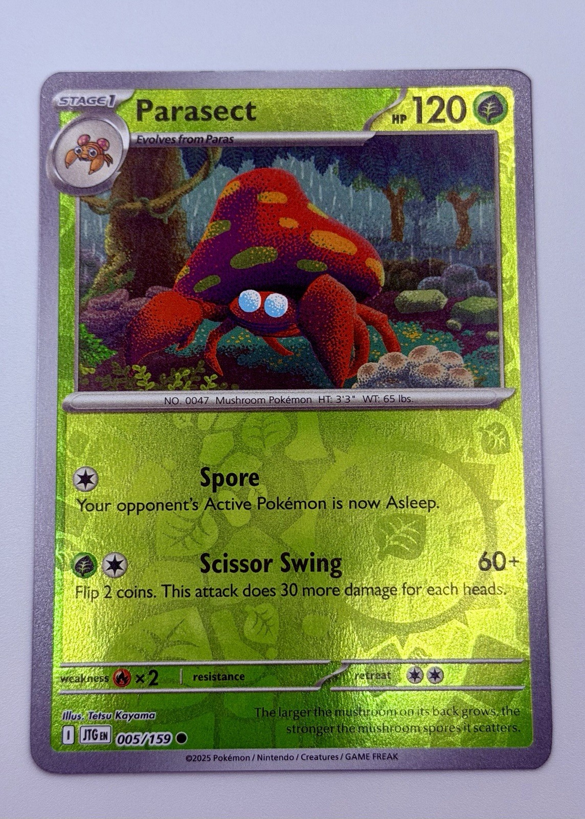 Parasect 005/159 Sv09: Journey Together - Reverse Holo - NM