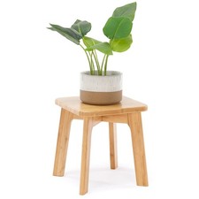 Bamboo Wooden Step Stools for Adults Anti-Slip Kids Stool 300lbs Capacity, Gr...