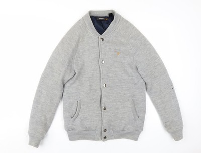 Collegejacke Herren UK Größe S Farah Grau