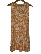 LOFT Outlet Dress XS Orange Floral Sleeveless A-Line Casual