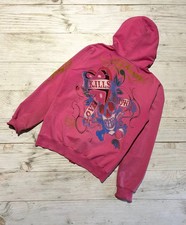Vintage Ed Hardy By Christian Audigier Hoodie Y2K Zip Up Women Size M Pink