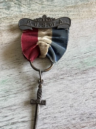 Patriotic Order Sons of America Ribbon/Pin (Saber)