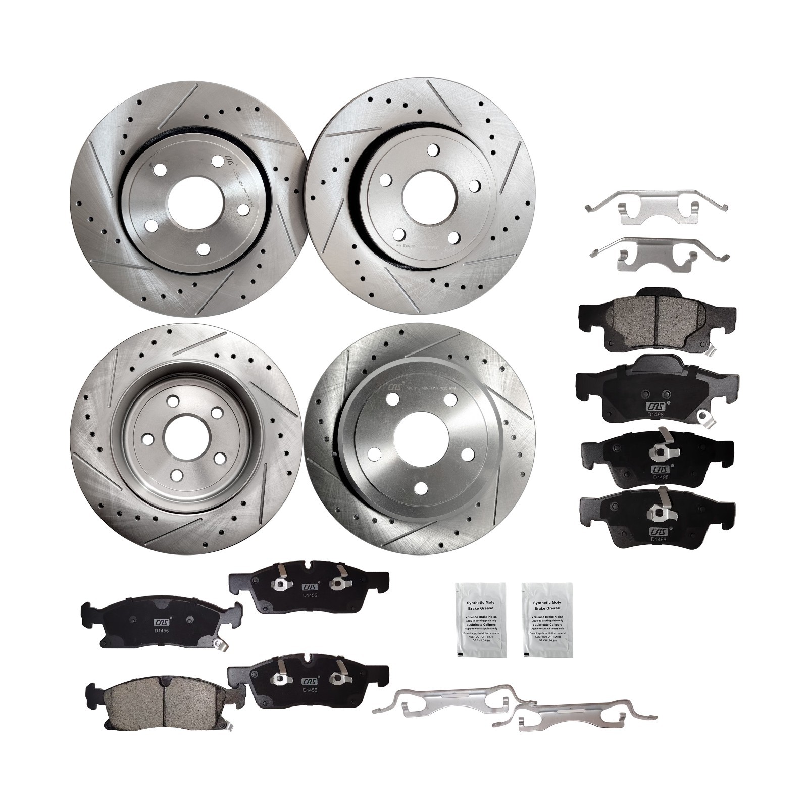 12.99" Front Rear Rotors Brake Pads for DODGE DURANGO JEEP GRAND CHEROKEE 11-20