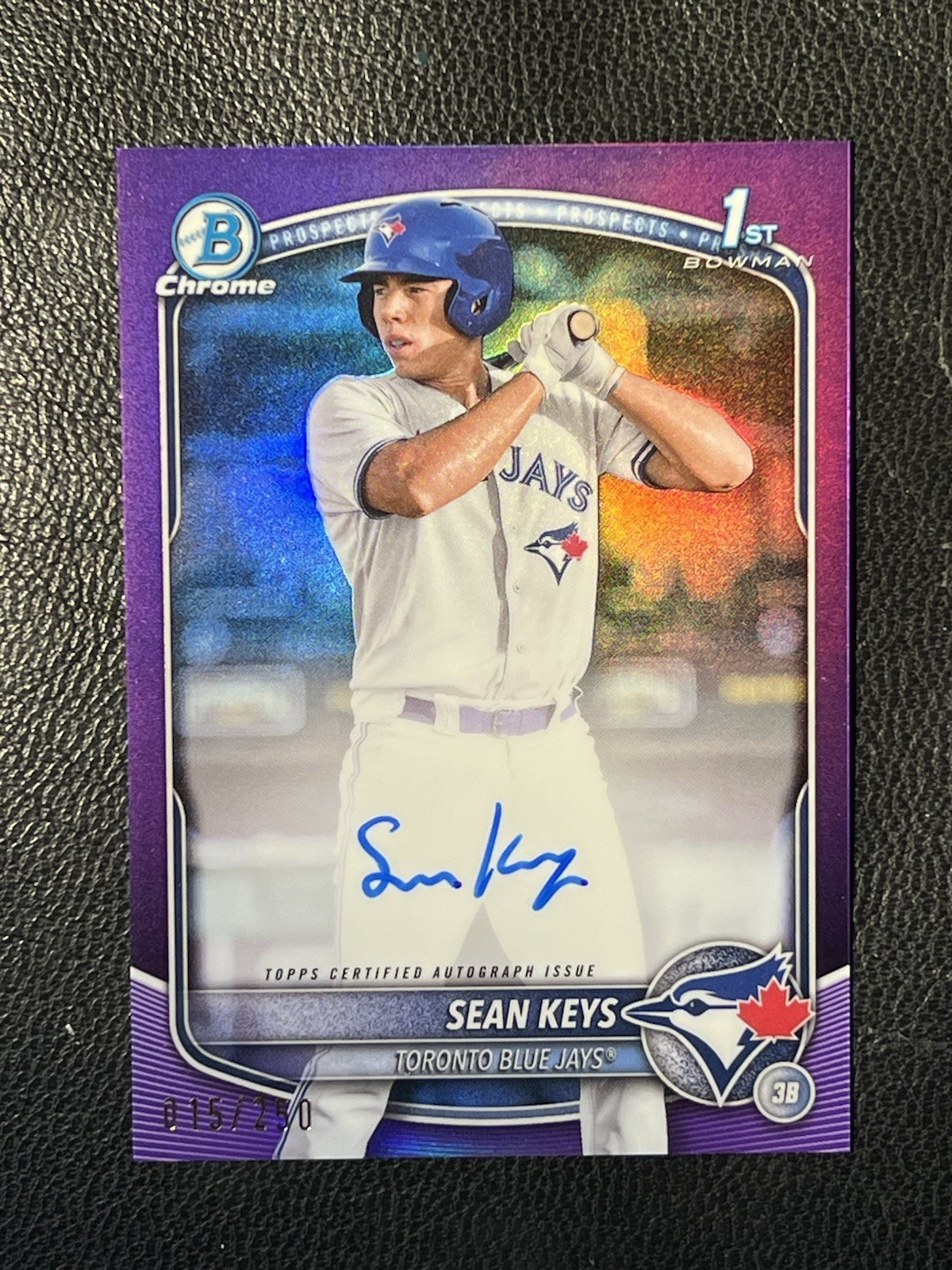 SEAN KEYS 2025 Bowman Chrome Purple Refractor Auto 15/250 1st