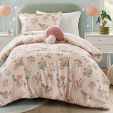 Twin Comforter Set, Whimsical Floral  Cottage Design, Microfiber Lightweight...