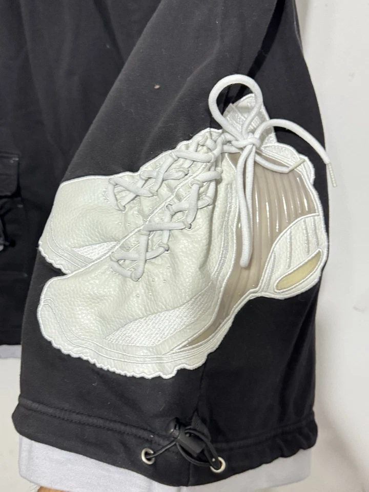 Raw Blue Cargo Shorts Black XL 3D Sneaker Patch Hip Hop Y2K Streetwear Rare - Image 2 of 4