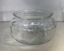 Vintage 9.5 Round Open Clear Glass Goldfish Fish Bowl Turtle Terrarium