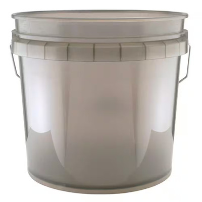 3.5 Gallon Translucent Gray Paint Bucket With Handle