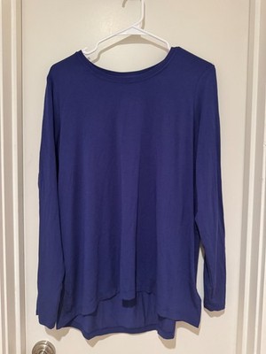 NICE! Athleta MED TALL Long Sleeve Crew-Neck, Dark Blue/Purple Lightweight