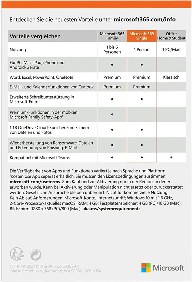 Microsoft 365 Single 5 Geräte 1 Nutzer 1 Jahr | Office 365 Personal 2024 TOP - Bild 4 von 4