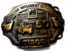 Tisco Tractor 50th Anniversary Belt Buckle VTG 1937-1987 Cast Brass Ltd Ed Farm