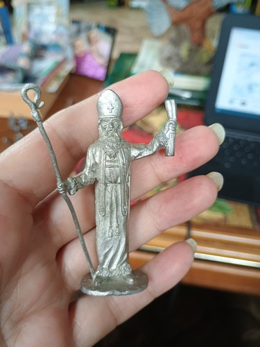 Vtg Pewter Catholic Bishop Figurine Holy Communion 