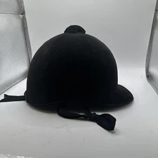 Vintage Black Velvet Dressage Riding Helmet Size 55 Germany Kieffer Munchen