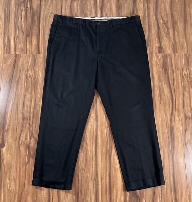 Eddie Bauer Pants Mens T44 Black Flat Front Straight Leg Cotton Outdoors Hiking