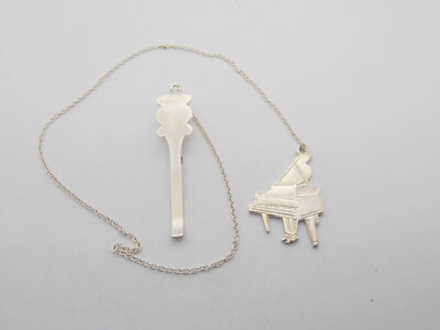 Cozzi Gioielli Piano 925 Silver Bookmark Book Page Marker Musician
