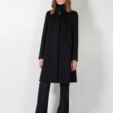 Cinzia Rocca Icons Flared Black Pure Cashmere Maxi Coat