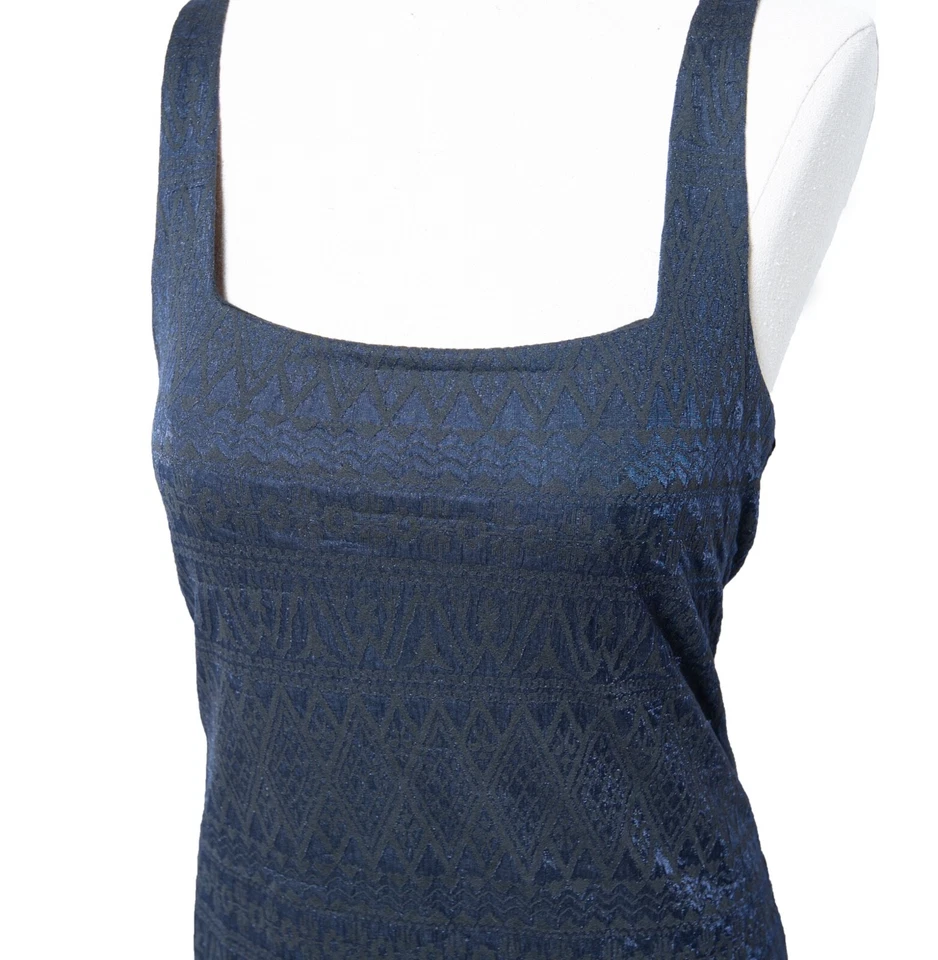 Free People эластичные платья обтяжку шевелиться без рукавов черный темно-синий текстура L - Изображение 3 из 4