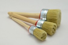 60 40 30 Paint Brush Set 3 Shabby Chic Chalk Paint Pure Bristle Round Brush, Wax