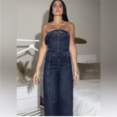 ZARA Strapless TRF Denim jumpsuit 0541/239 XS | eBay