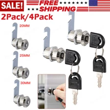 2/4Pack Camlock Locker Lock Furniture Mailbox Cabinet Drawers Cabinet Lockers