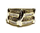 14k yellow white gold 1.70ct Si2 H mens diamond wedding band ring 12.5g gents 11