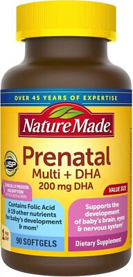 SM Nature Made Prenatal Vitamin + DHA Softgel ,90ct