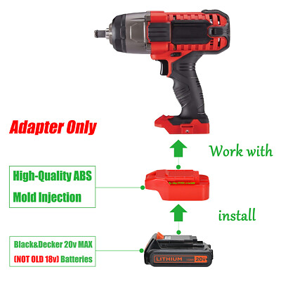 1 Adapter- Fits Black& Decker 20v (NOT 18v Ni-CD) Battery To for Bauer 20v Tools