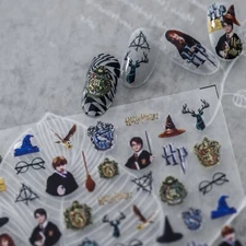 Nail Decal, Wizard, Magic Nail Art Stickers Character Embossed Nail Stickers(25)