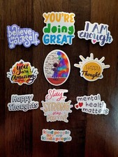 STICKERS x 10 Positive Sticker Inspiration Stickers Inspire Mindset Kind VIB5