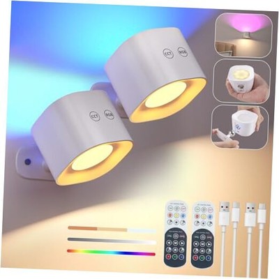 Frideko 2 PCS Rechargeable Battery Operated Wall Sconce with Remote, 2PCS White