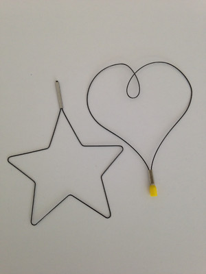 Herz/Stern/Büroklammer mit Formgedächtnis - NiTiNol - shape memory 