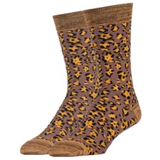 Sock It Up Men's Crew Socks Leopard Print Animal Instinct Cool Novelty Footwear