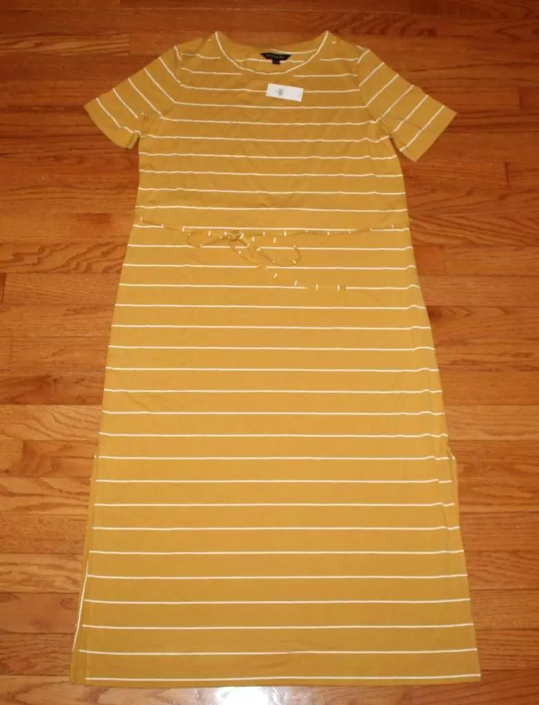 Striped t hotsell shirt midi dress