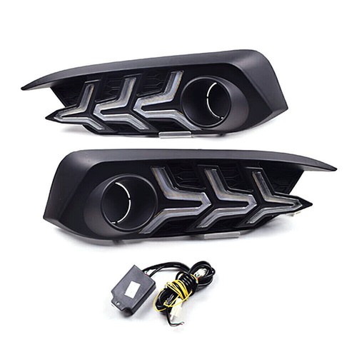 Fit 2016-18 Honda Civic LED Daytime Running Light DRL Fog Lamp With Turn Signal - Picture 6 of 12