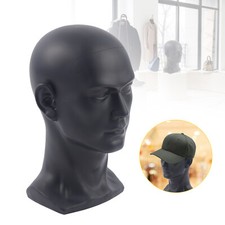 Männlich Modellkopf PVC Perückenkopf Dekokopf Mannequin Kopf Hüte Brille Schwarz