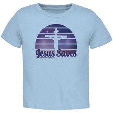 Jesus Saves Faith Over Fear Sun Crucifix Toddler T Shirt