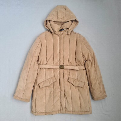 Ciesse Piumini Womens Down Coat Size IT50 XL / XXL Jacket Faux Suede Puffer Belt
