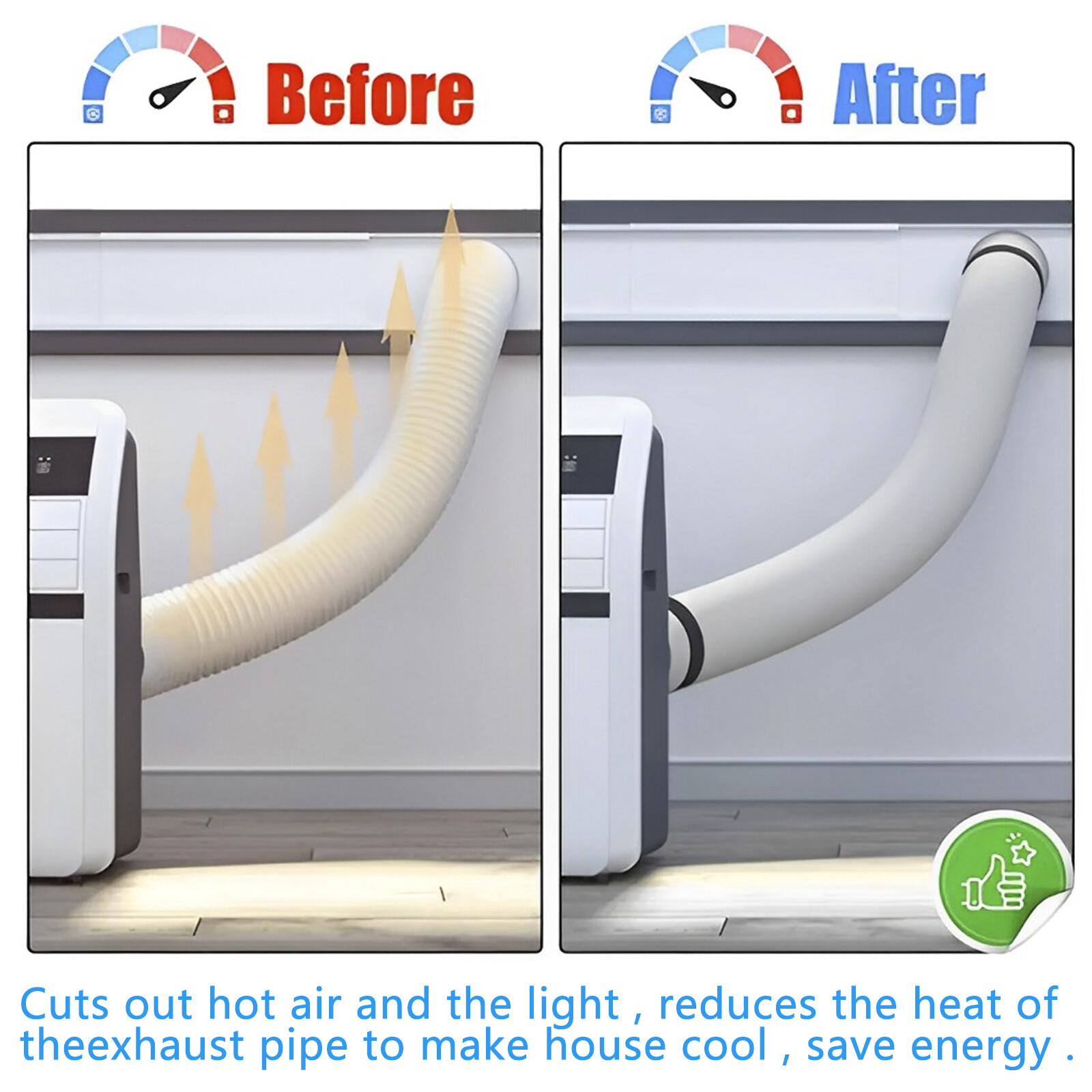 Air Conditioner Hose Protection Cover Insulated Wrap Portable AC Vent