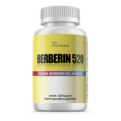 Berberin 120 Kapseln   Berberine HCL   mehr 500 mg   Berberis Aristata   Vegan