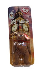 Rare TY Beanie Babies McDonalds International Bear Britannia the Bear w/Errors