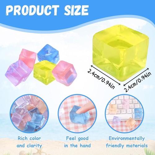 24Pcs Stress Balls Fidget Toys Adults Ice Cube Squeeze Toys - Square Squeeze ... - Picture 2 of 7