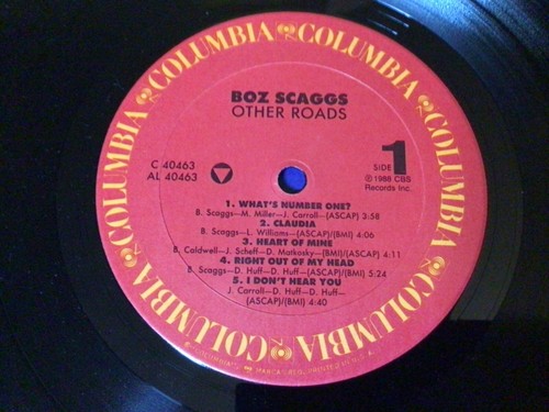 BOZ SCAGGS~other roads COLUMBIA 1988 1st PRESS 1A/1A~ (LP) Nm / (JACKET) Ex - Picture 5 of 8