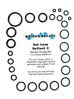 Bob Long Defiant 2 Paintball Marker O-ring Oring Kit x 2 rebuilds / kits
