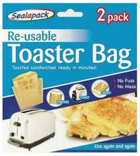 Toaster Toastie Bags Sandwich Toast Bags Reusable Pockets Toasty Toastabags 2 Pk