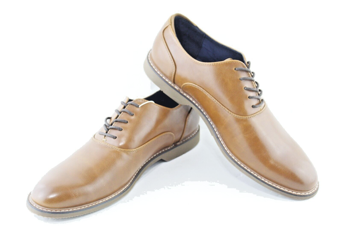 Steve Madden LIBRE Tan Leather Oxford Cap Toe Lace-Up Men\'s Dress Shoes 10 M LELAND Tan Leather Lace-Up Men main image 3