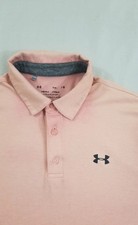 Under Armour Mens The Playoff Polo Golf Shirt Size Large Pink Salmon Flaw